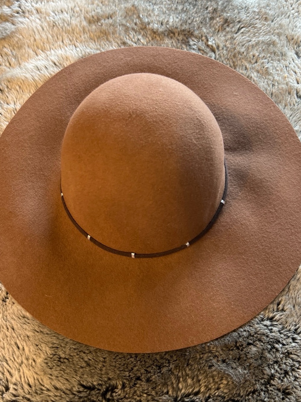 Nine West Chocolate Brown Wide-Brim Felt Hat